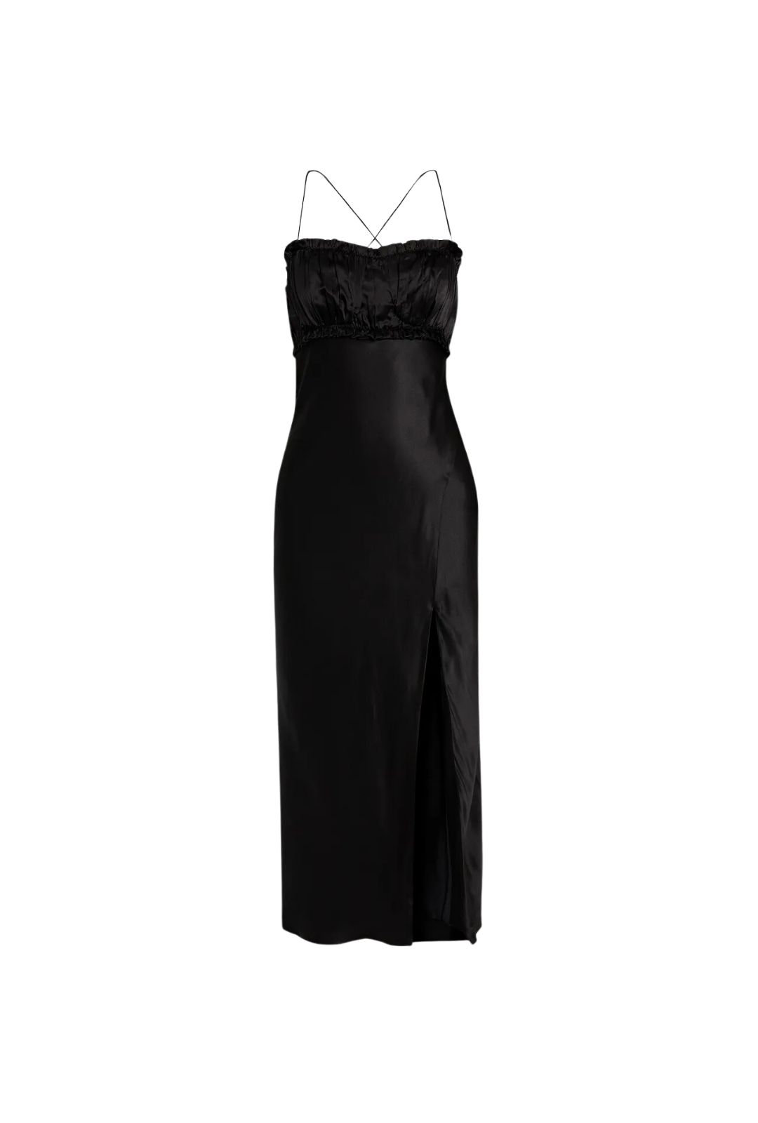 Babba gerafftes Midikleid aus Seidensatin