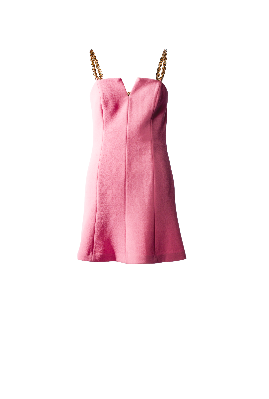 Rosa Kleid mit goldenen Trägern