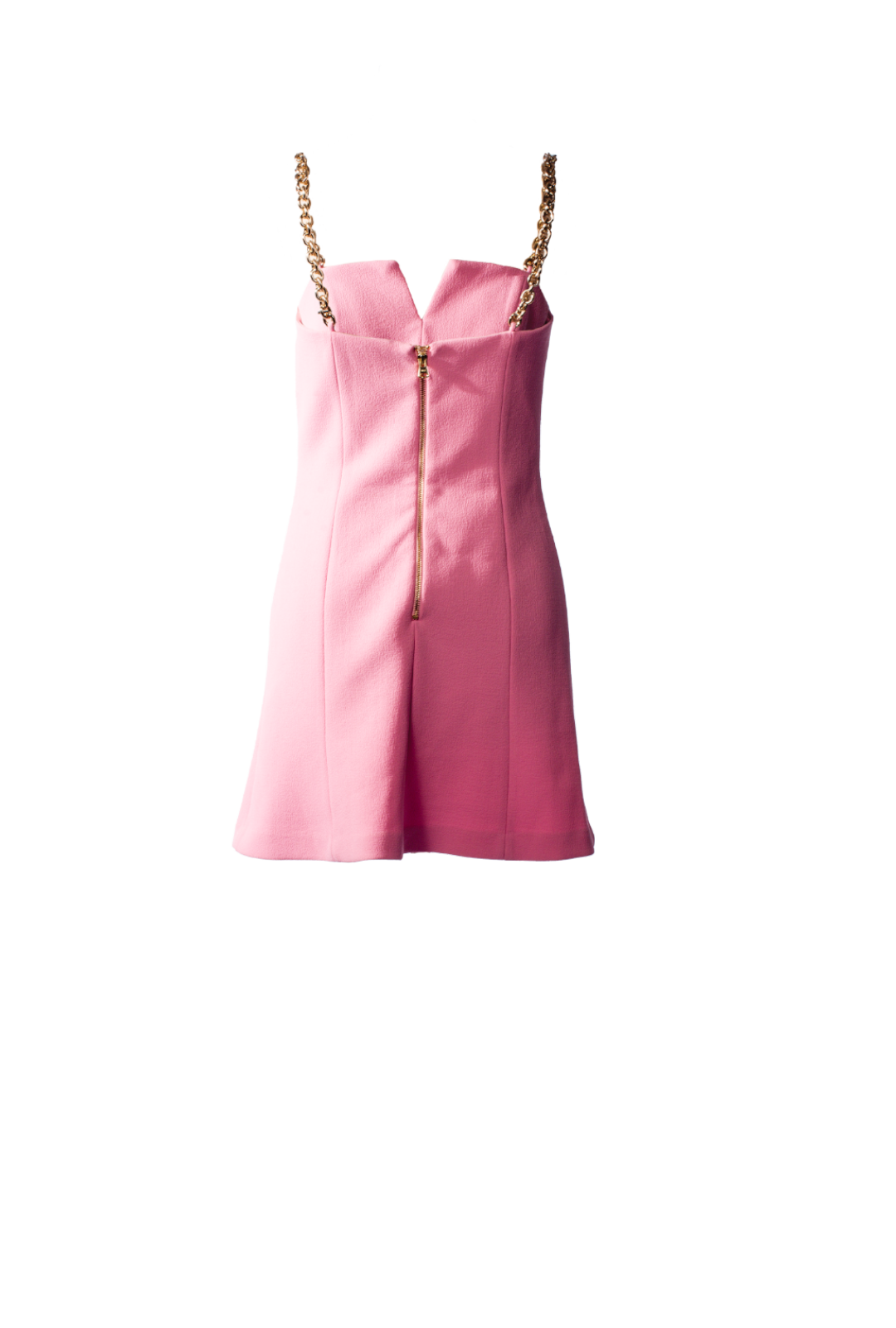 Rosa Kleid mit goldenen Trägern