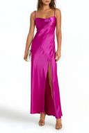 Aurelia gerafftes Maxikleid aus Seidensatin