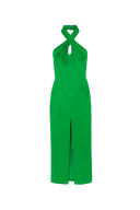 Neckholder-Midikleid aus Satin