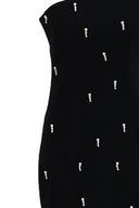 One-Shoulder Abendkleid Schwarz mit Perlen