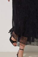 Midirock aus Spitze schwarz