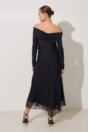 Midirock aus Spitze schwarz