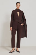 Blazer-Set mit Schal-Detail schokobraun