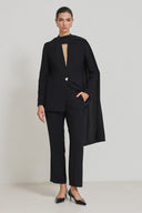 Blazer-Set mit Schal-Detail schwarz