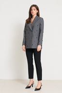Doppelreihiger Blazer mit Perlen grau