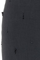 Grauer Minirock mit Perlen-Details