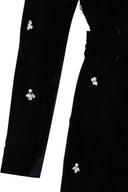 Samtblazer mit Perlen schwarz