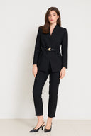 Taillierter Blazer mit Gürtel schwarz