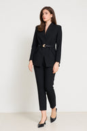 Taillierter Blazer mit Gürtel schwarz